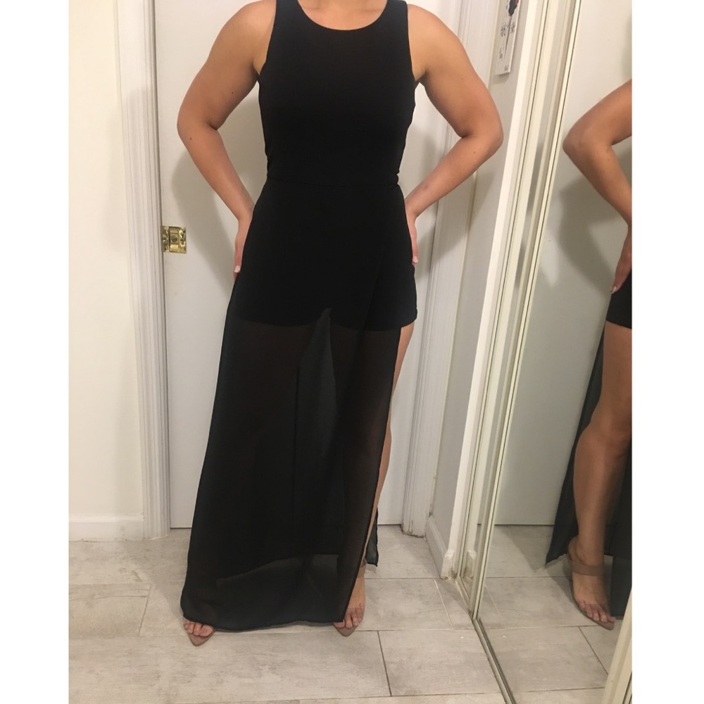 BCBG Romper with sheer cover-up